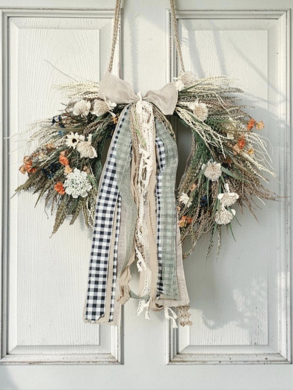 Gorgeous boho fall wildflower wreath